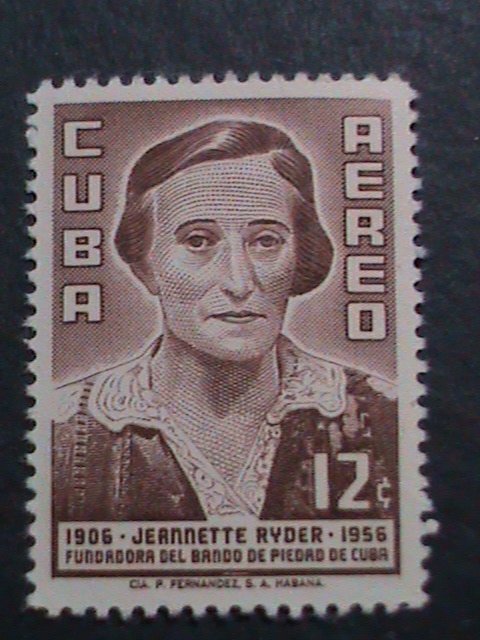 ​CUBA 1957 SC#C163  JEANETTERYDER MINT VERY FINE 65 YEARS OLD STAMP