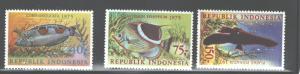 INDONESIA 1975  FISH  #959 - 961 MNH