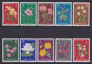 Macau scott # 372-381 VF mint never hinged set nice colors scv $ 54 ! see pic !