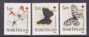 Finland B235-37 MNH 1986 Butterflies Set of 3