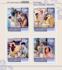 TOGO 2011 SHEET ALMA TADEMA ART PAINTINGS tg11315a