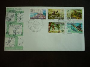 Postal History - Papua New Guinea - Scott# 371,377,380,382,383 - First Day Cover