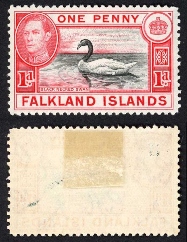 Falkland Islands SG147/a 1d Black and Carmine M/M Cat 35 pounds