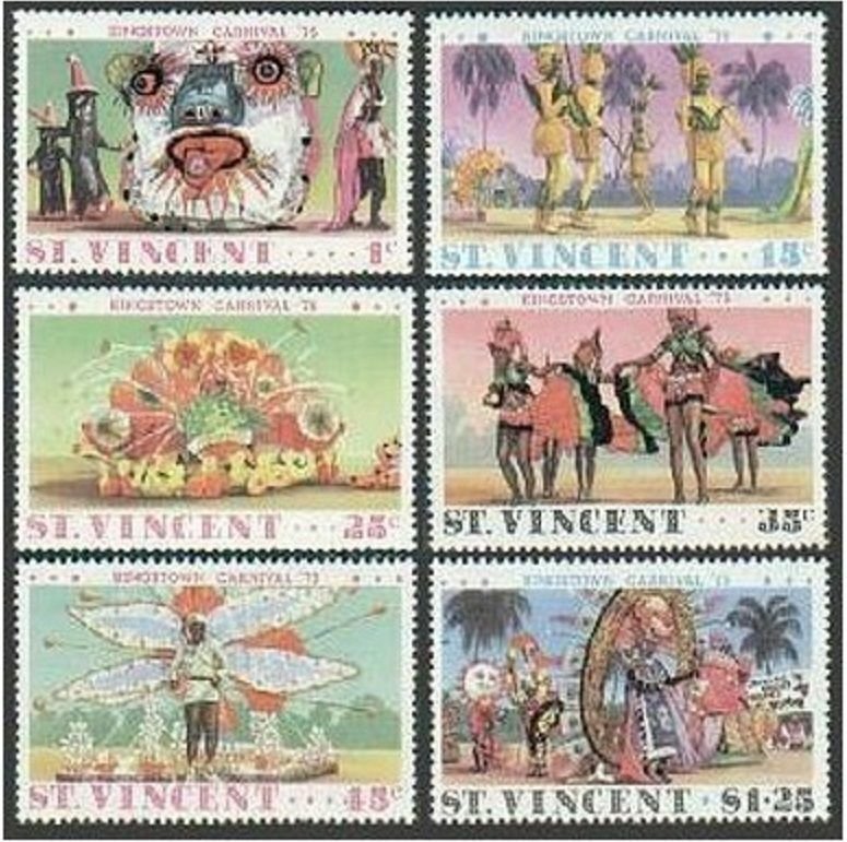 St Vincent 401-406, 406a sheet, MNH. Mi 377-382, Bl.4. Kingstown carnival, 1975.