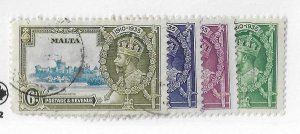 Malta Sc #184-187 Silver Jubilee set of 4 used VF