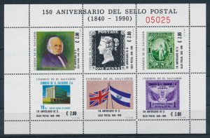 [116348] El Salvador 1990 150 years Stamps Miniature sheet MNH
