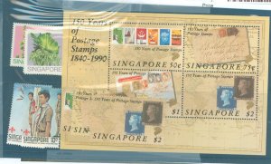 Singapore #404-7/563-66A/584-7 Mint (NH) Souvenir Sheet