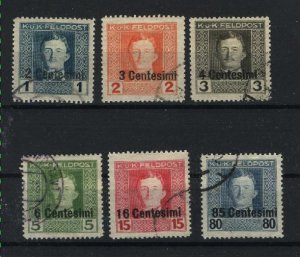 Italy under Austrian Occupation N1-N5,N8,N15   Used  1918 PD