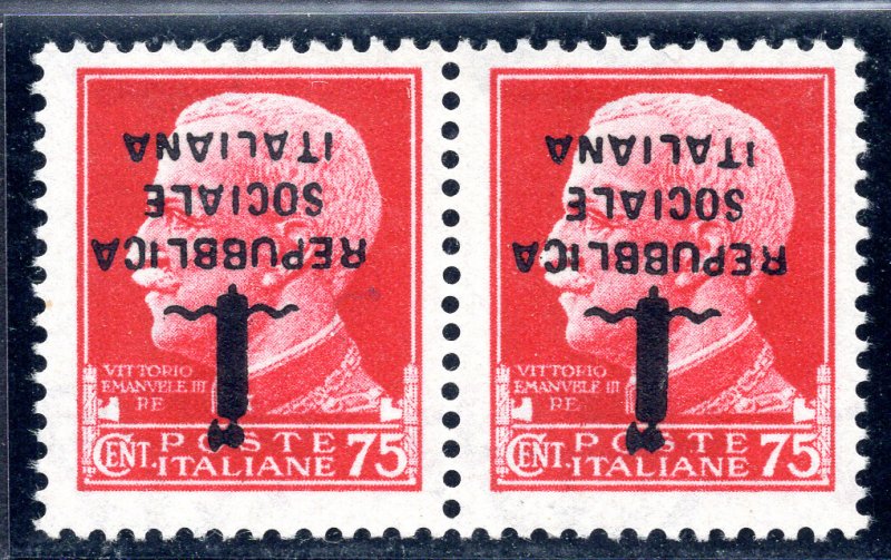 Torino Cent. 75 with flipped overprint