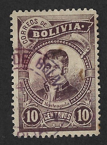 BOLIVIA Scott #50 Used 10c  Montegudo stamp 2022 CV $2.00