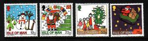 Isle of Man-Sc#723-6-unused NH set-Christmas-Children's Drawings-1996-