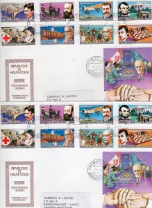 Upper Volta 1984 CHESS-ROTARY-SCOUTS-LINCOLN Set(8)+S/S PERF.+IMPERF.FDC