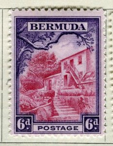 BERMUDA; 1936 early GV pictorial issue fine Mint hinged 6d. value