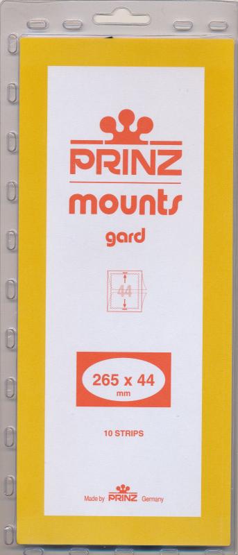 Prinz Scott Stamp Mount 44/265 mm - BLACK (Pack of 10) (44x265 44mm)  STRIP 981 
