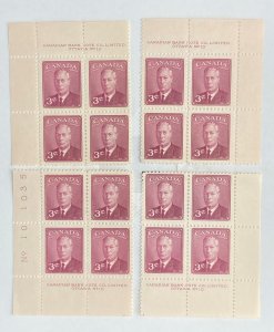 CANADA #286  GVI with Postes-Postage  Set of 4 Plate Blocks (#10) MNH CV 10$+