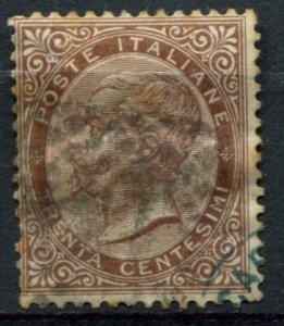 Italy Sc#30 Used, 30c brn, De la Rue series, Turin prints (1863)