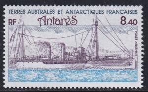 French Southern Antarctic Territory # C69, Ship Antares, NH, Half Cat.