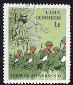 CUBA Sc# 1065  REVOLUTION ANNIVERSARY  1c  1966  used cto