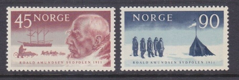 Norway 399-400 MNH 1961 Roald Amundsen South Pole Explorer Set VF