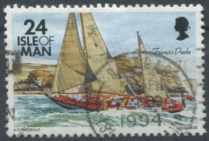 Isle of Man Sc#547c Used, 24p multi, Definitives: Ships (1993)