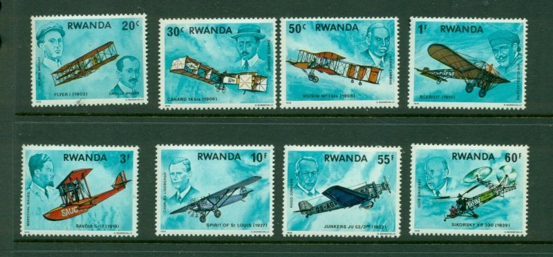 Rwanda #885-92 (1978 History of Flight  set) VFMNH CV $4.60