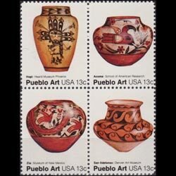 U.S.A. 1977 - Scott# 1709a Pueblo Pottery Set of 4 NH
