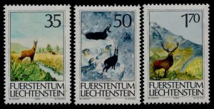 Liechtenstein 849-51 MNH Hunting, Animals Deer, Chamois