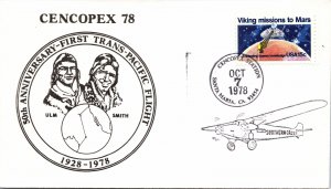 50th ANNIVERSARY OF THE FIRST TRANS-PACIFIC FLIGHT 1928-1978 CACHET CENCOPEX 78