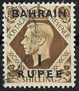 Bahrain # 59    George VI   1Rp overprint  1948  (1)  VF Used