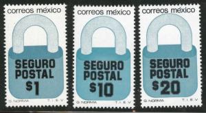 MEXICO Scott G26, 28&28A 1976 Insured letter stamps CV$4 mnh