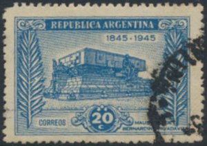 Argentina   SC# 546 Used  short corner perf   see details & scans