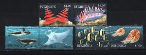 DOMINICA 1998 FISH & MARINE LIFE SET OF 6 STAMPS MNH