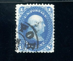 USAstamps Used FVF US 1861 Civil War Issue Franklin Scott 63b Dark Blue