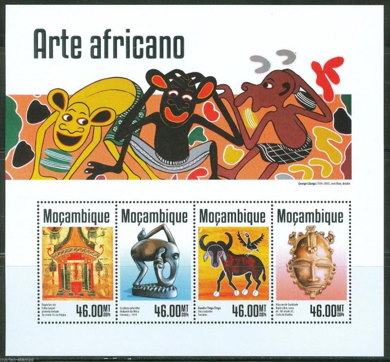 MOZAMBIQUE 2014 AFRICAN  ART  SHEET  MINT  NEVER HINGED