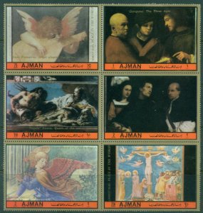 Ajman 1972 Mi#2157-2162 Italian paintings MLH