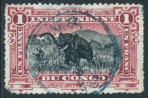 Belgian Congo, Sc #25, 1fr Used