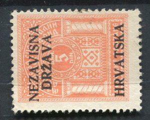 CROATIA; 1930s-40s early Revenue issue fine Mint hinged 5d. value