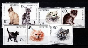 Albania Sc 965-71 MNH of 1966 - Domestic Animals , Cats