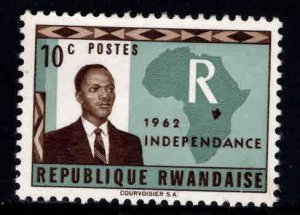 RWANDA Scott 1  MH* 1962 stamp