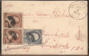 USA 1885 Valley City North Dakota Territory Cover Germany 111827