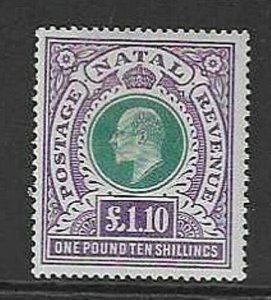 NATAL SG143 1902 £1.10  GREEN & VIOLET  LIGHTLY MOUNTED MINT