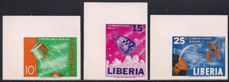 Liberia 415-417 MNH Imperf - Exploration & Use of Outer Space - SYNCOM Satellite