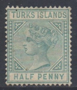 Turks Islands Scott 51 - SG70, 1893 Victoria 1/2d MH*