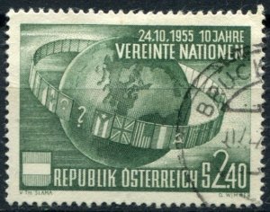 Austria Sc#608 Used, 2.40s grn,  (1955)