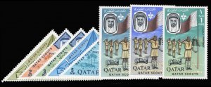 Qatar #53-60 Cat$49.25, 1965 Boy Scouts, complete set, lightly hinged