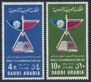 Saudi Arabia 616-617, MNH. Mi 523-524. World Telecommunications Day, 1970.