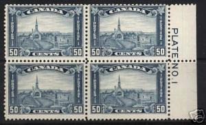 Canada #176 Mint Plate #1 Block 