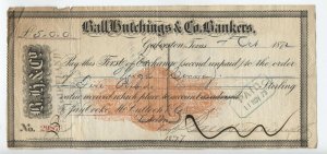 1872 Ball, Hutchings Galveston TX RN-C1 intl bill xchange British revenue [y4732