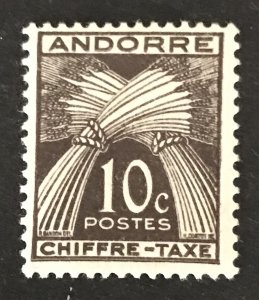 Andorra(FR) 1943-46 #J21, Unused/MH CV $.80