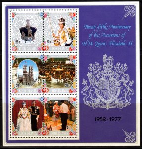 Cook Islands 1977 Sc#467c.SILVER JUBILEE QUEEN ELIZABETH II Souvenir Sheet MNH